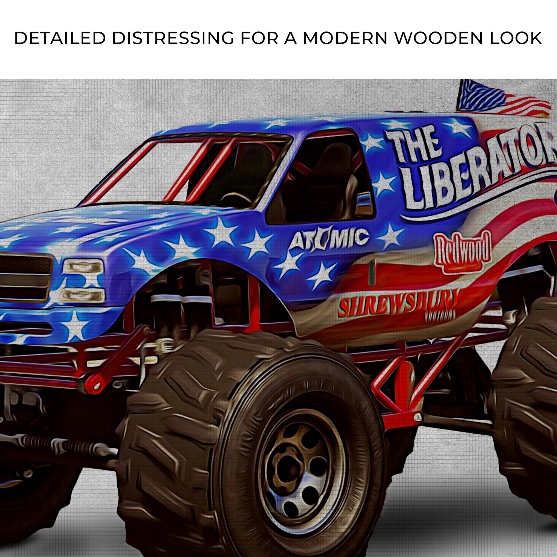 Monster Truck West Mountain Flag Canvas Wall Art Zoom - Image by Tailored Canvases