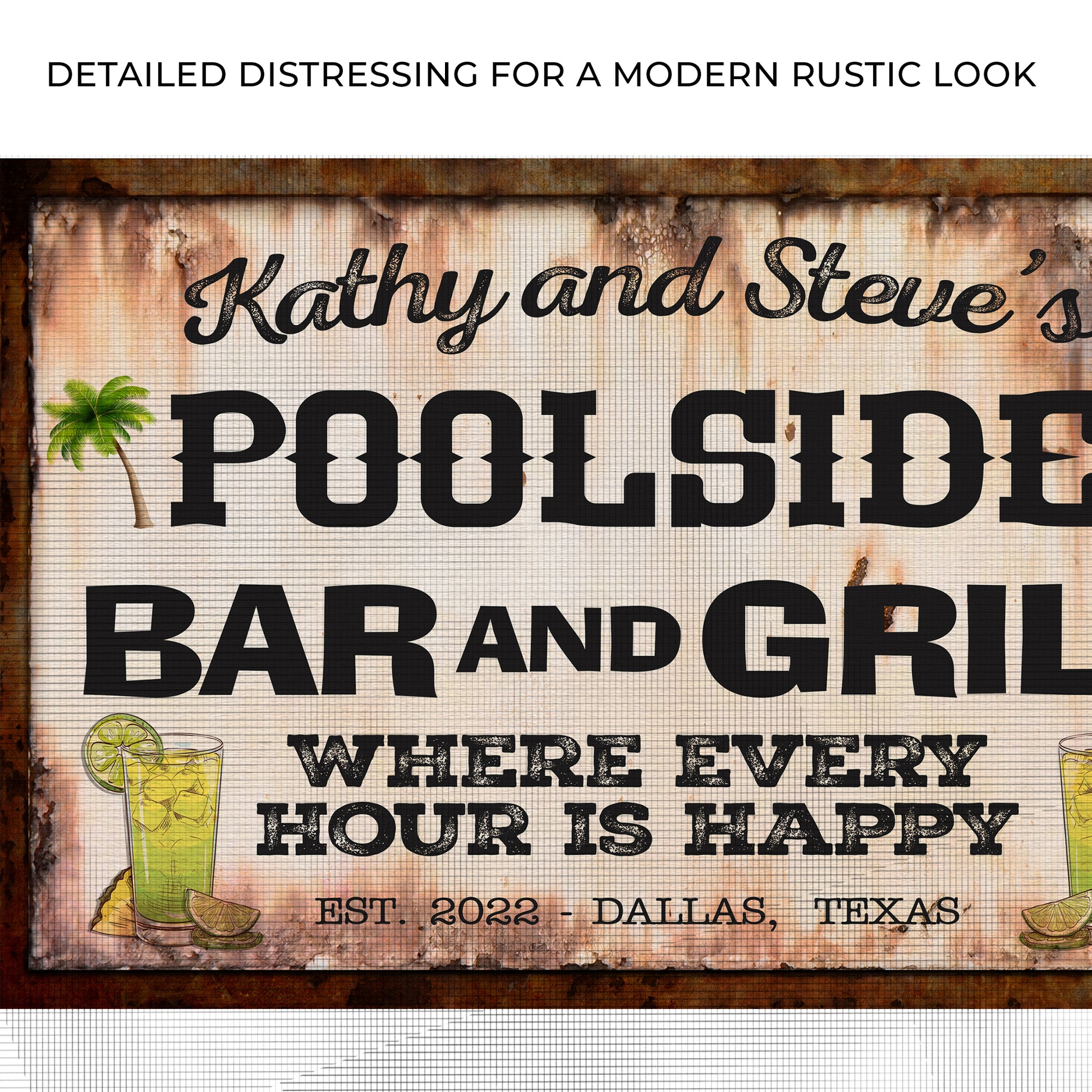 Poolside Bar And Grill Sign III Zoom - Image by Tailored Canvases