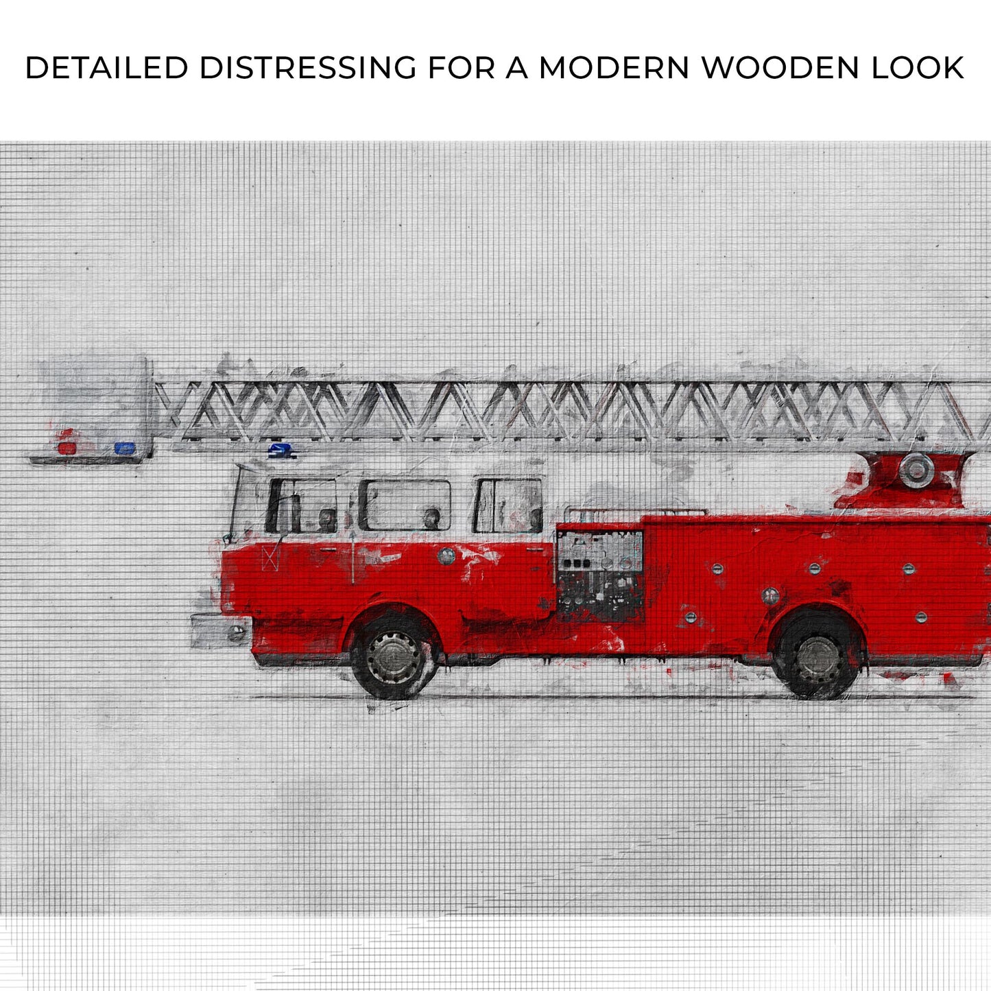 Fire Truck Aerial Canvas Wall Art Zoom - Image by Tailored Canvases