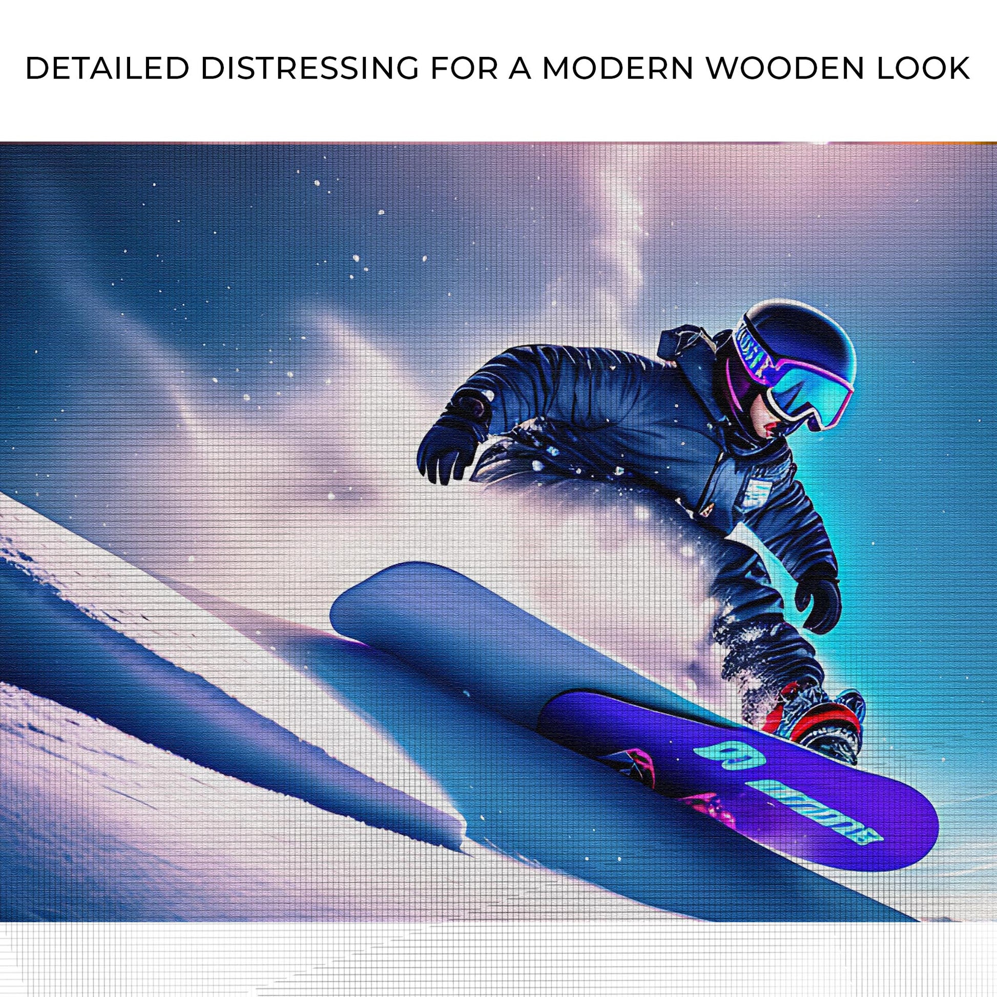 Snowboarding Downhill Canvas Wall Art Zoom - Image by Tailored Canvases