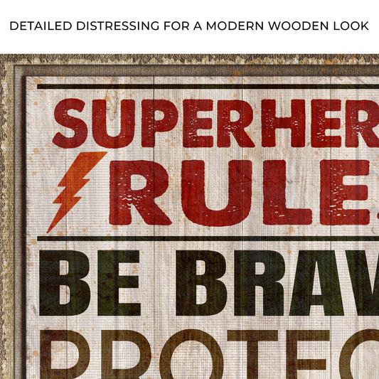 Your Most Important Power Is Love Superhero Rules Sign Zoom - Image by Tailored Canvases