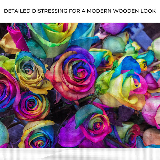 Rainbow Roses Canvas Wall Art Zoom - Image by Tailored Canvases
