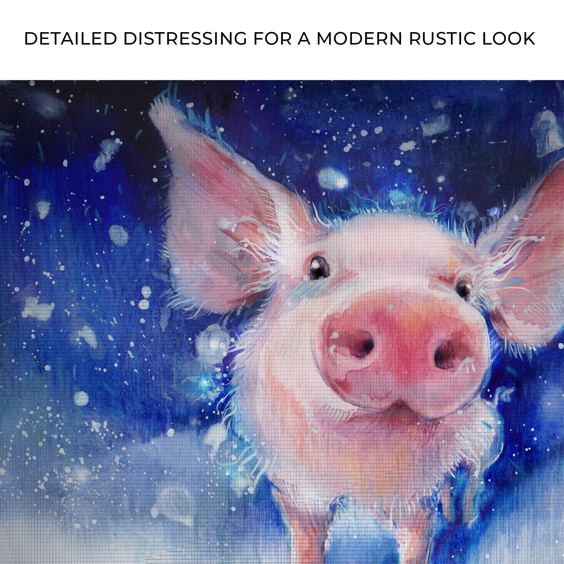 Fluffy Pig Watercolor Canvas Wall Art Zoom - Image by Tailored Canvases