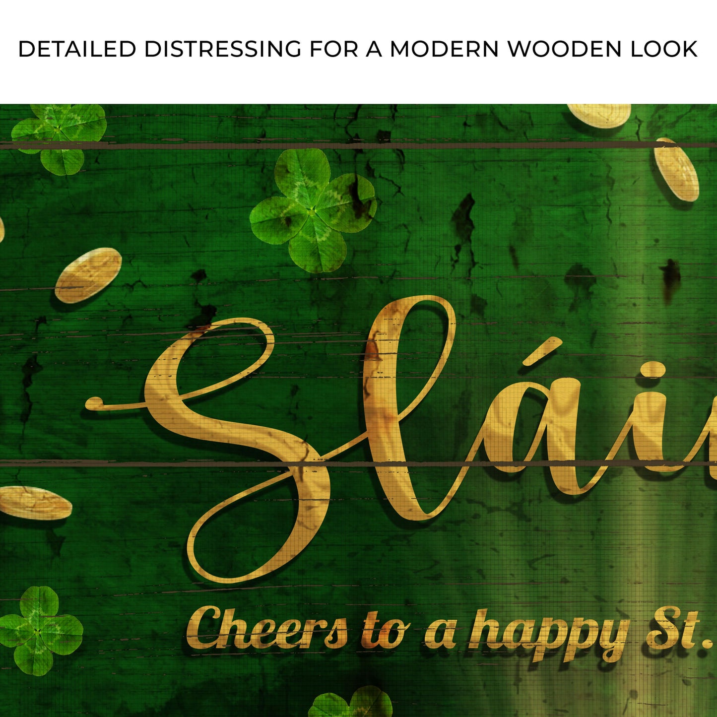 Sláinte! Cheers To A Happy St. Patrick's Day Sign Zoom - Image by Tailored Canvases