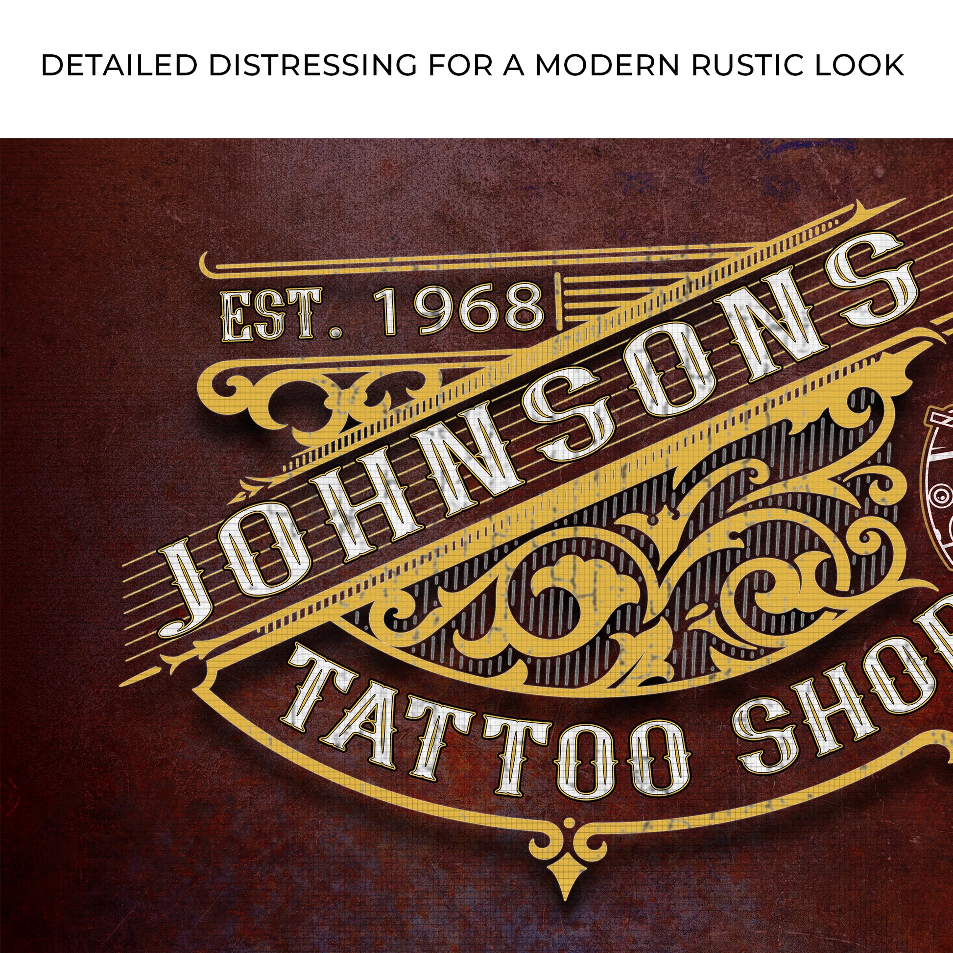 Custom Tattoo Shop Sign II | Customizable Canvas Zoom - Image by Tailored Canvases