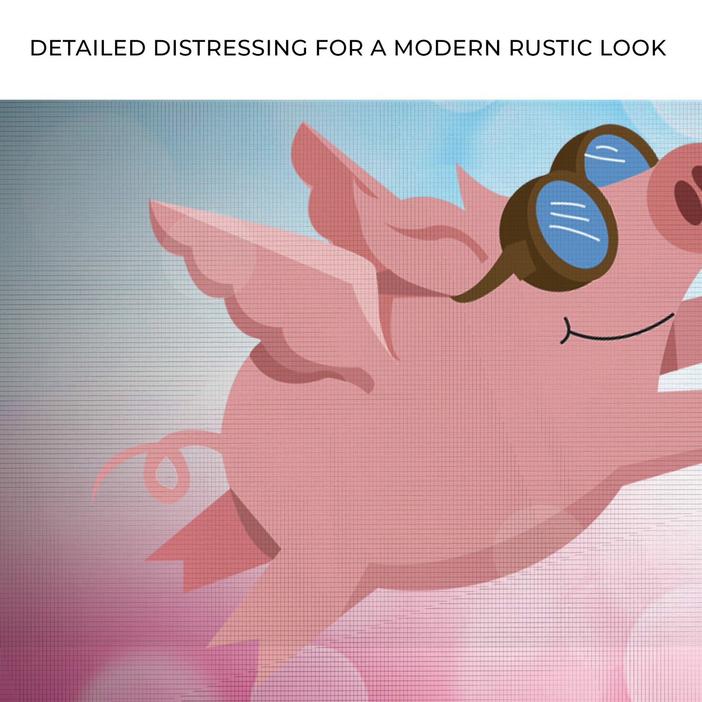 Flying Pig Cartoon Canvas Wall Art Zoom - Image by Tailored Canvases