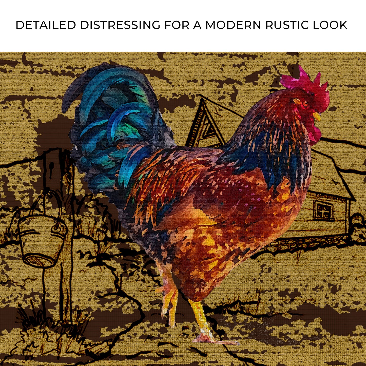 Vivid Rooster Canvas Wall Art Zoom - Image by Tailored Canvases
