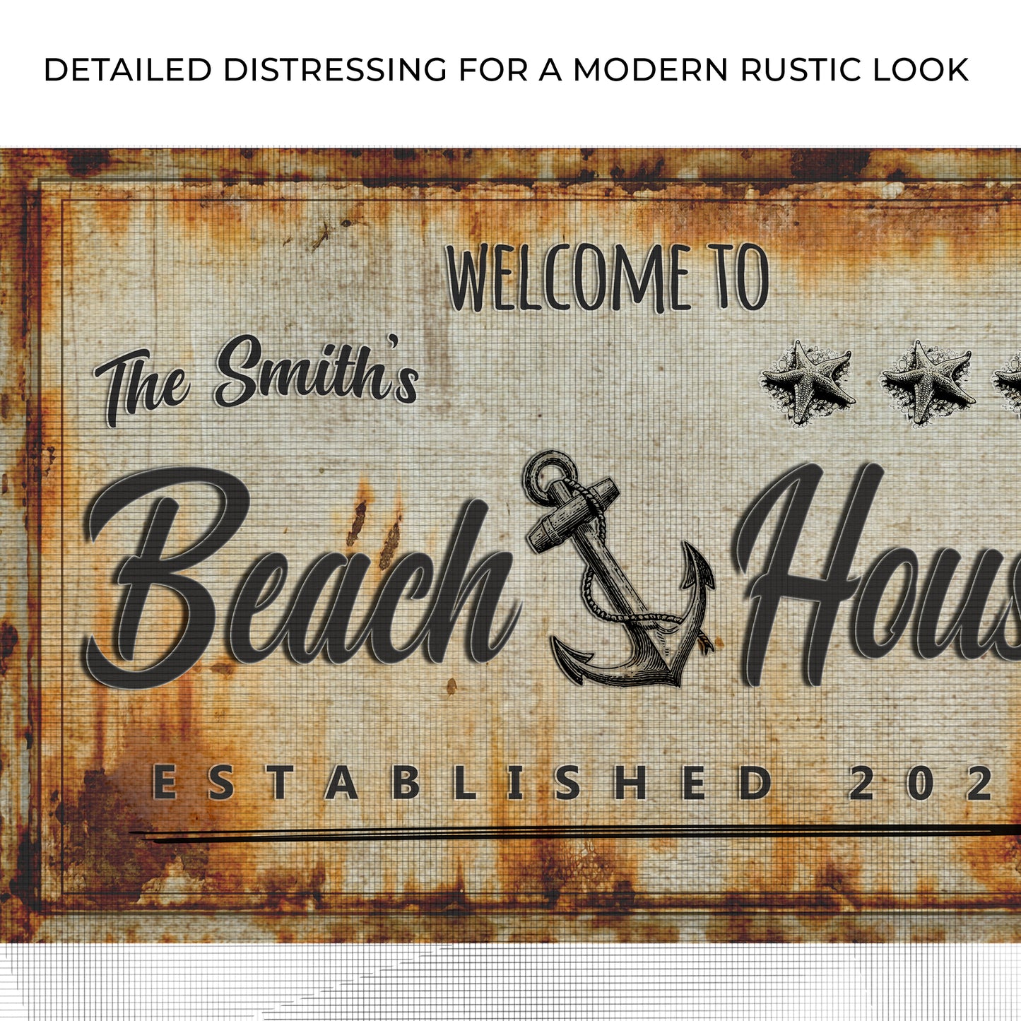 Welcome To Family Beach House Sign Zoom - Image by Tailored Canvases