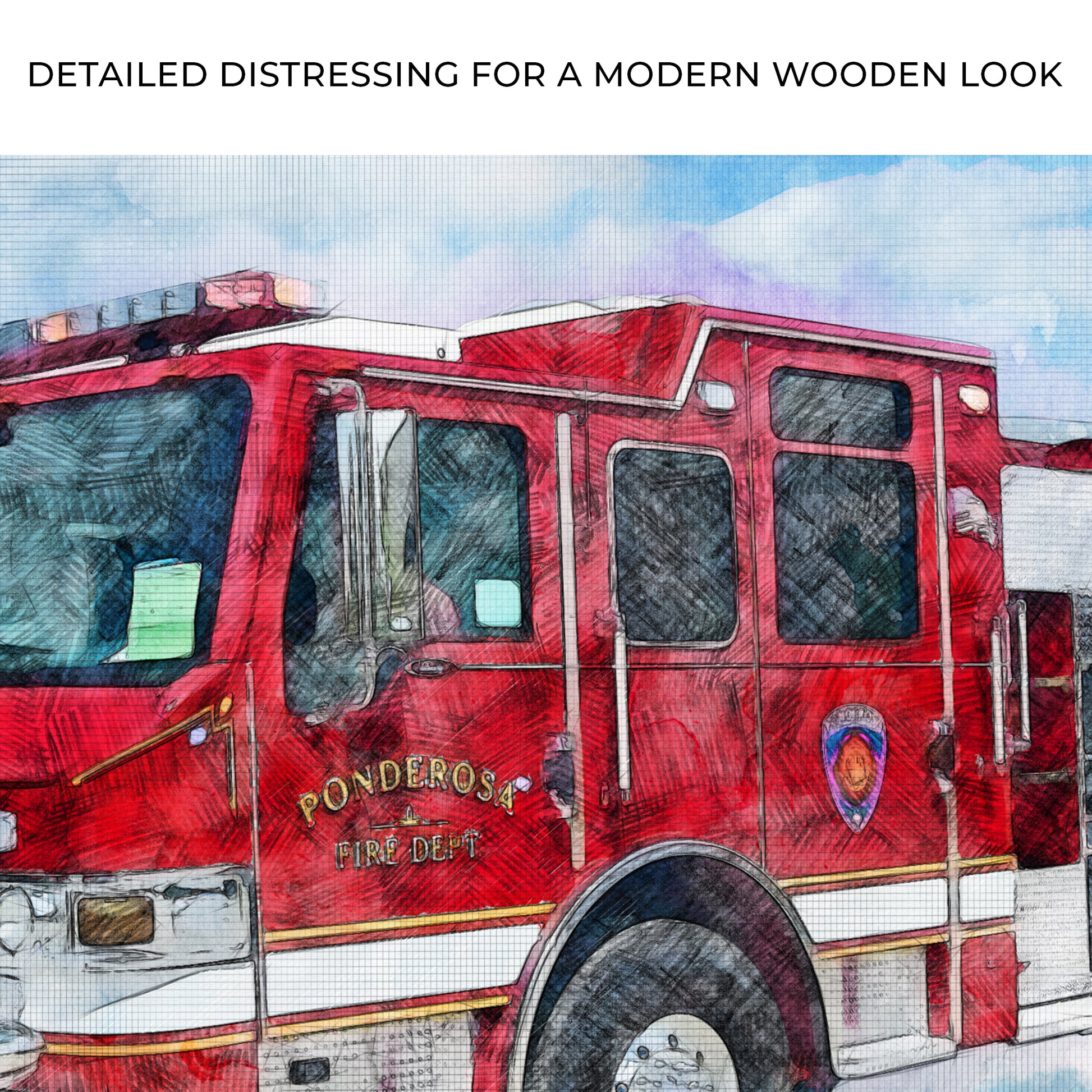 Fire Truck Fire Engine Canvas Wall Art Zoom - Image by Tailored Canvases