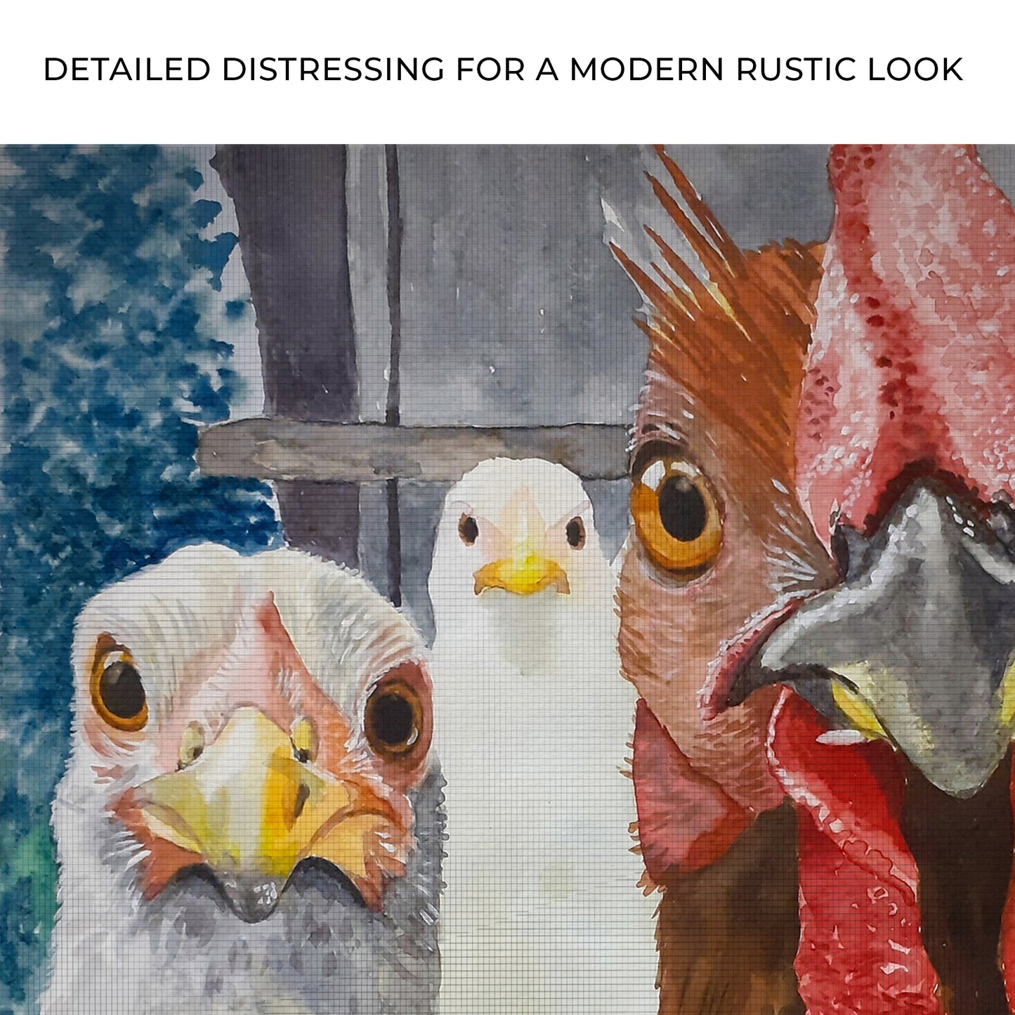 Chicken Heads Painting Canvas Wall Art Zoom - Image by Tailored Canvases