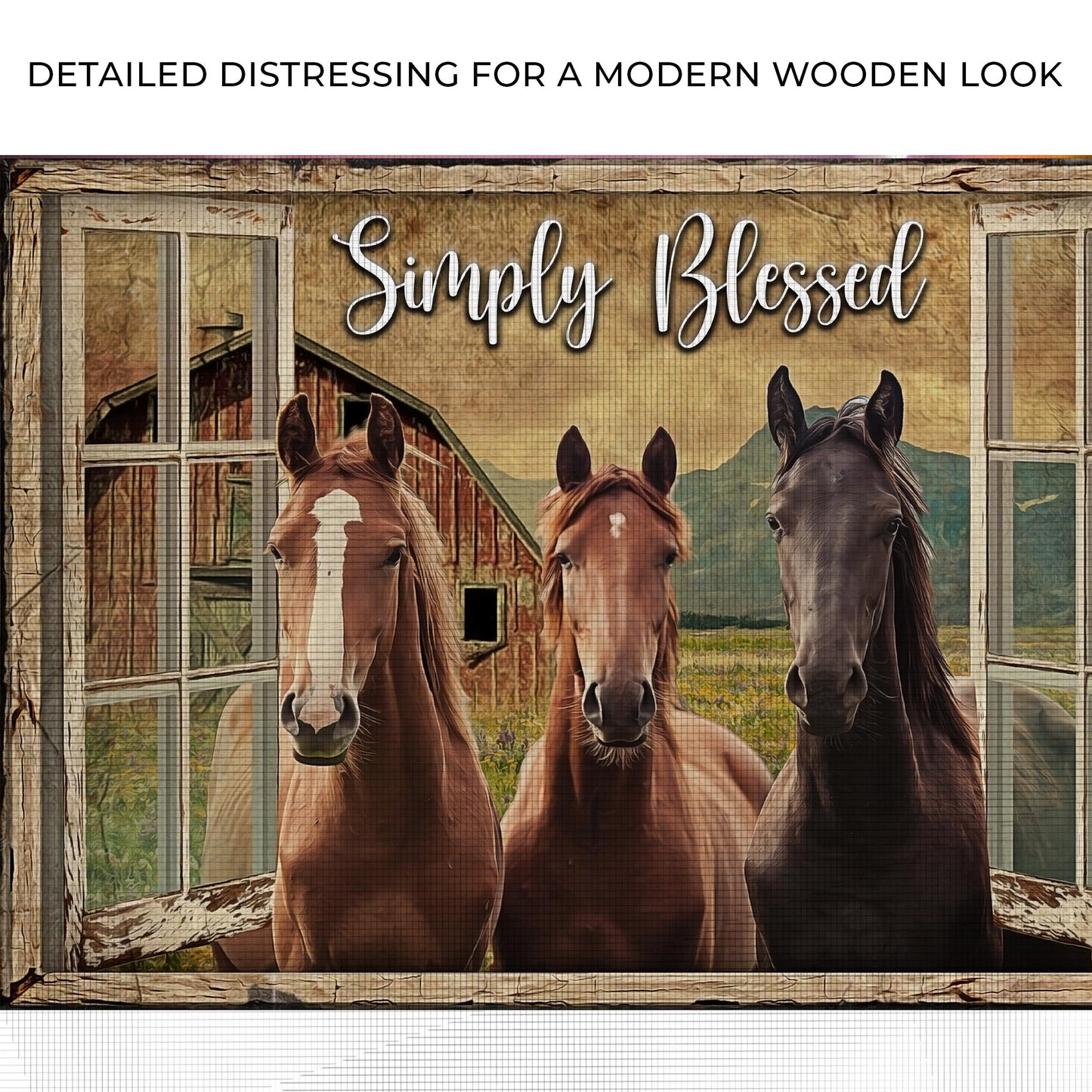 Simply Blessed Amazing Horse Farm Sign Zoom - Image by Tailored Canvases