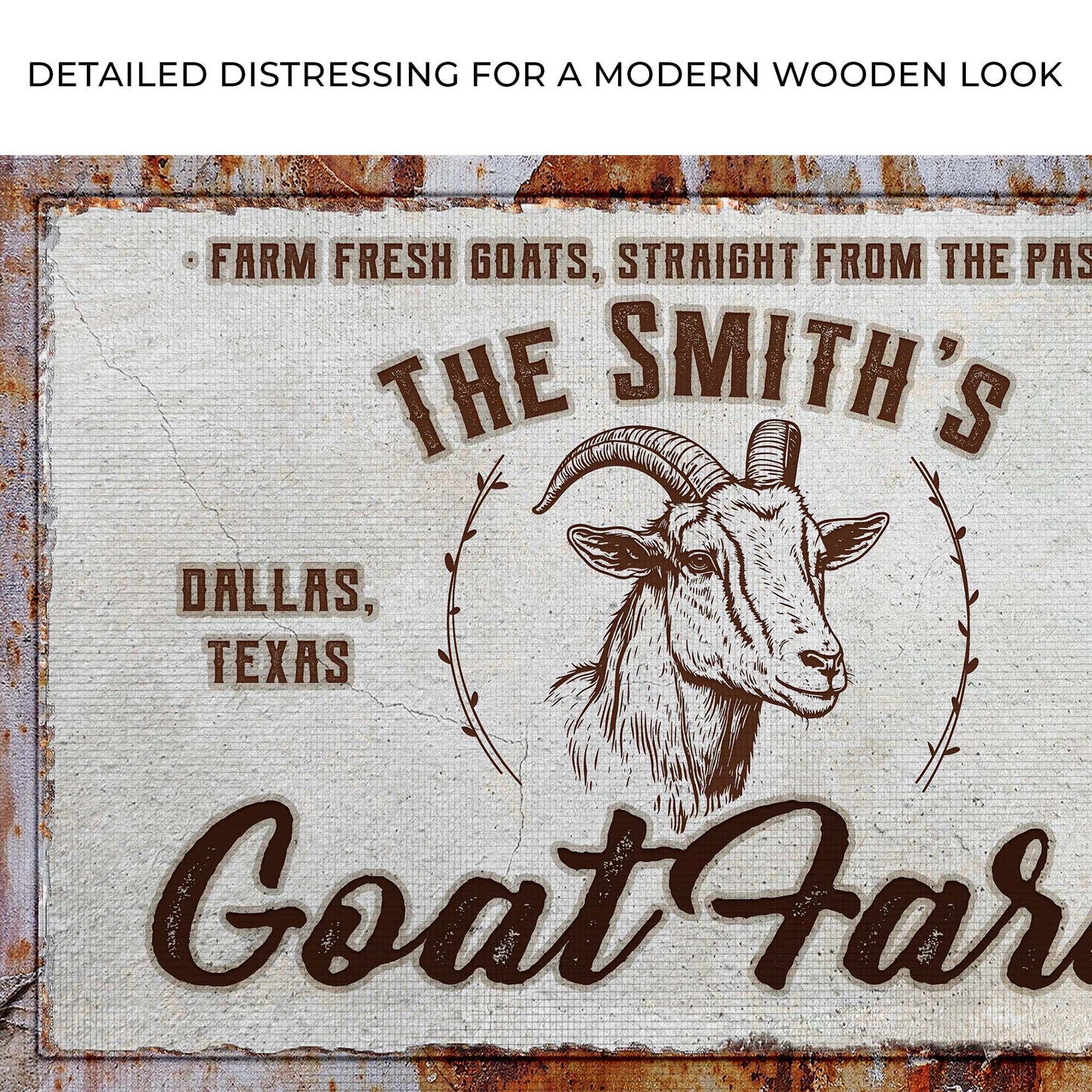 Rustic Goat Farm Sign Zoom - Image by Tailored Canvases