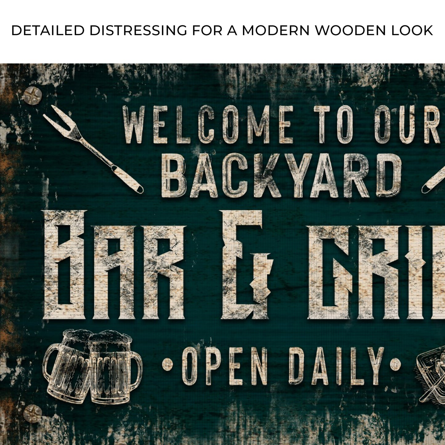 Welcome To Our Backyard Bar And Grill Sign II Zoom - Image by Tailored Canvases