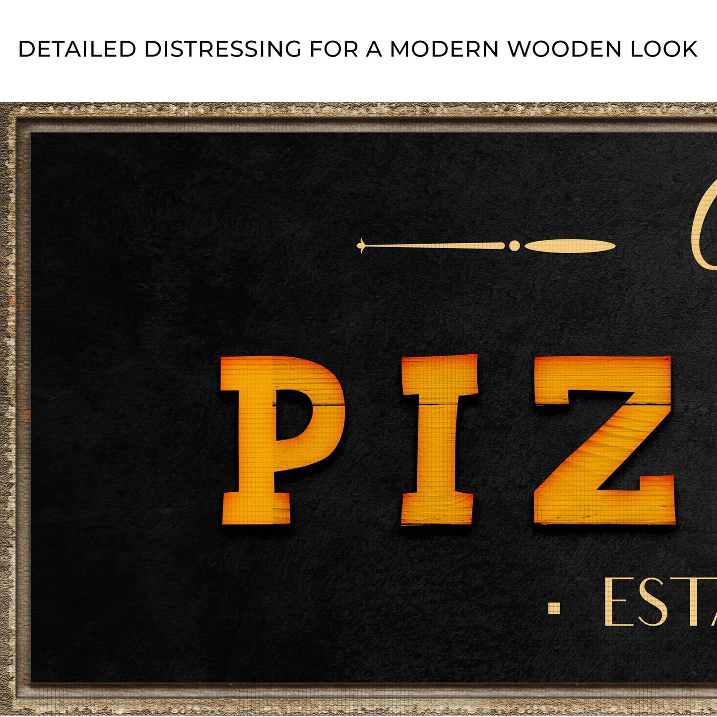 Wood Pizzeria Sign Zoom - Image by Tailored Canvases