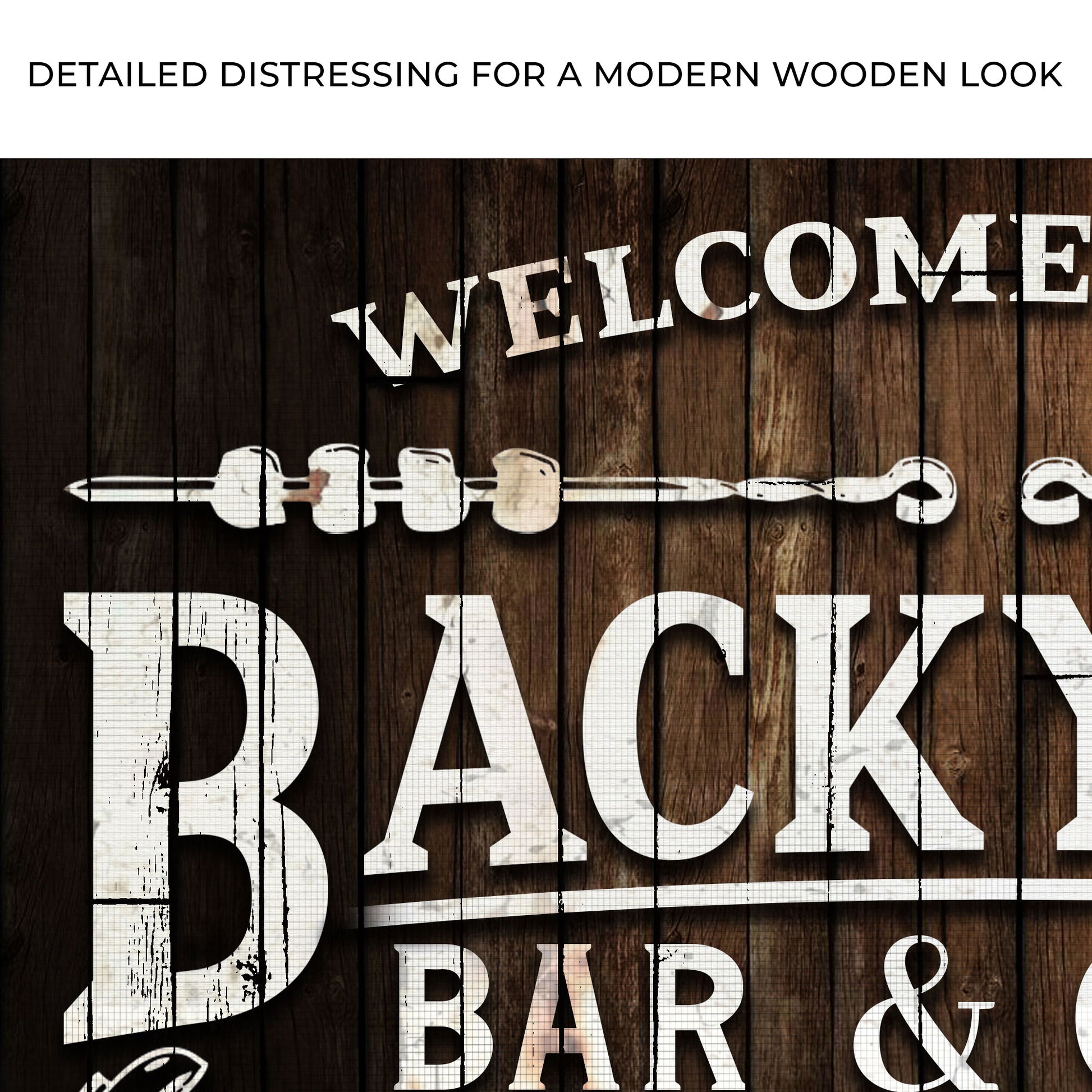 Welcome To Our Backyard Bar And Grill Sign Zoom - Image by Tailored Canvases