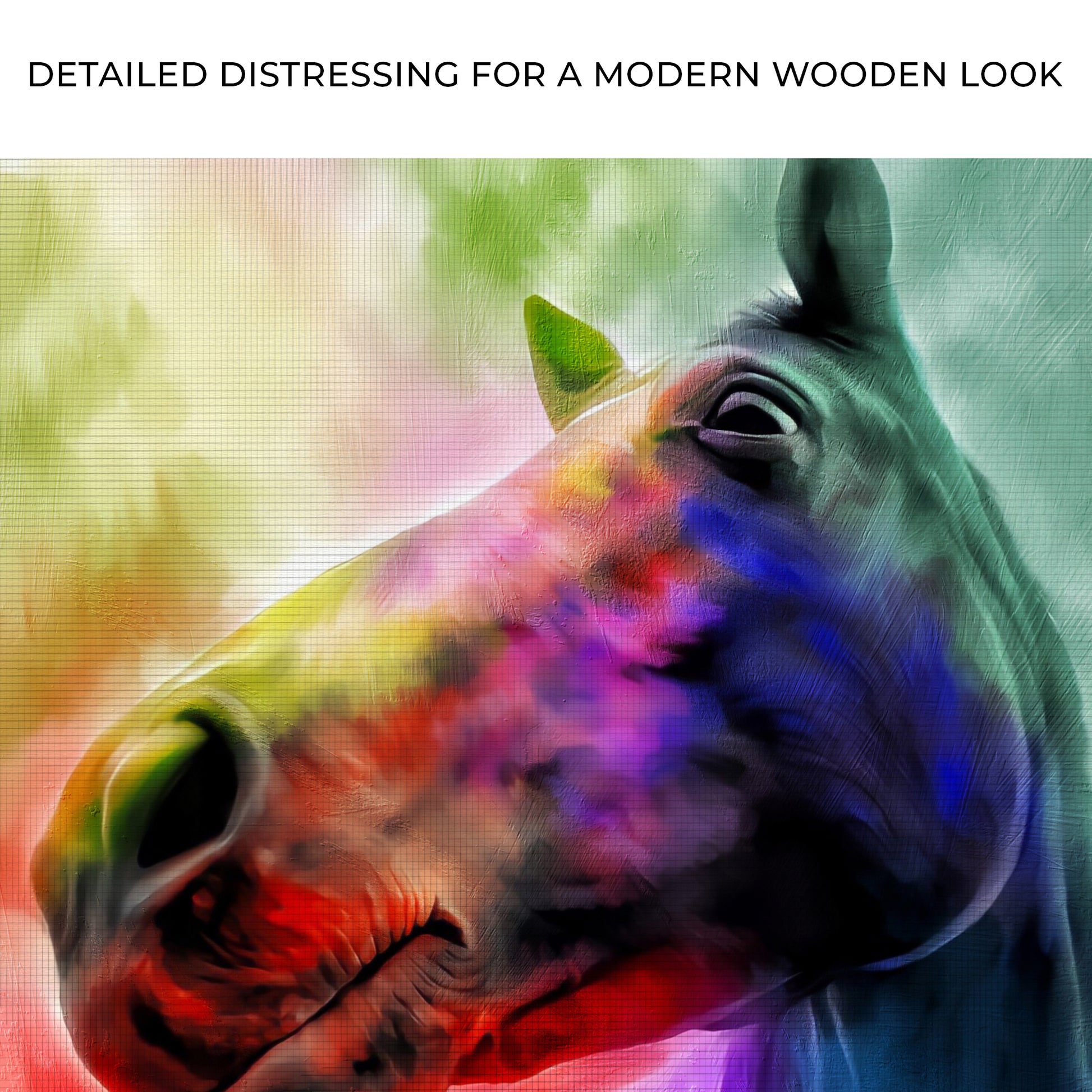 Abstract Rainbow Horse Canvas Wall Art Zoom - Image by Tailored Canvases