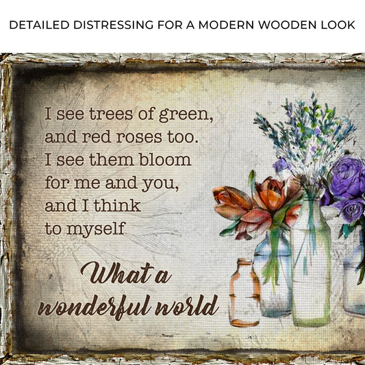 What A Wonderful World Sign VIII Zoom - Image by Tailored Canvases