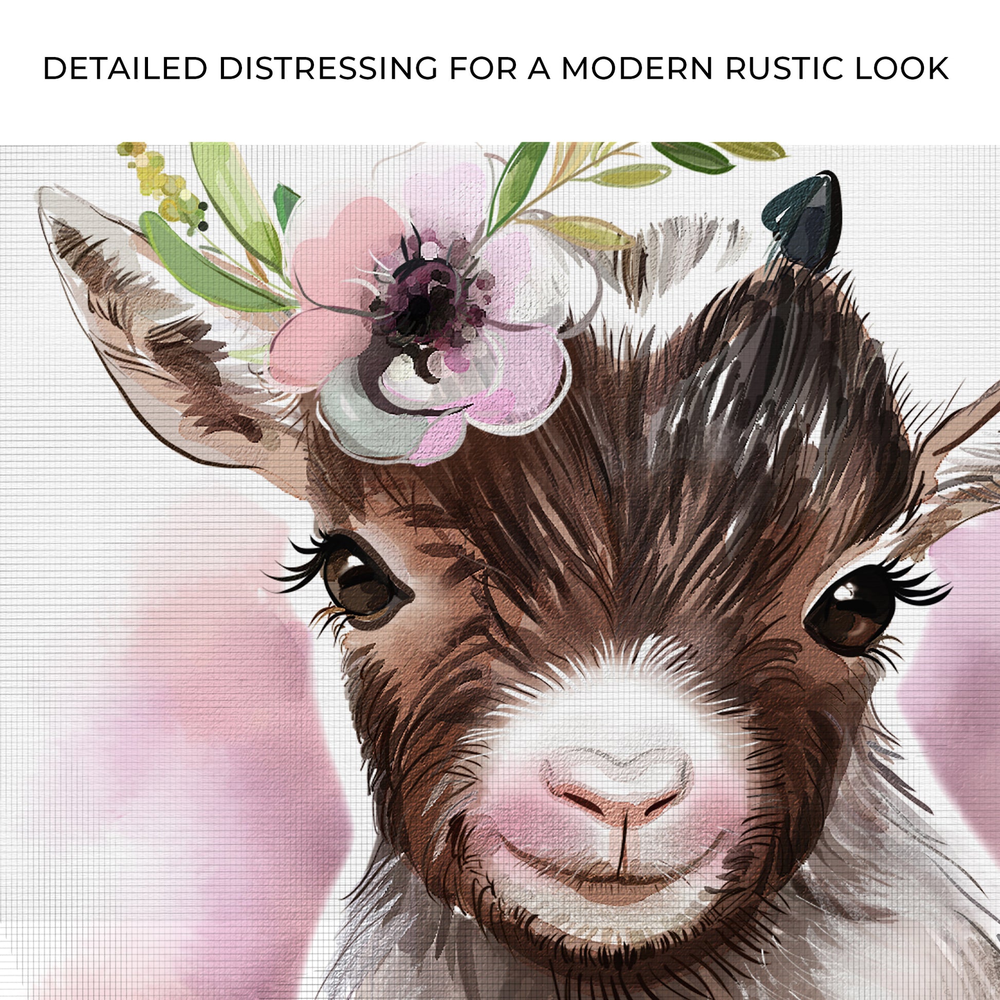 Flower Crown Baby Goat Canvas Wall Art Zoom - Image by Tailored Canvases