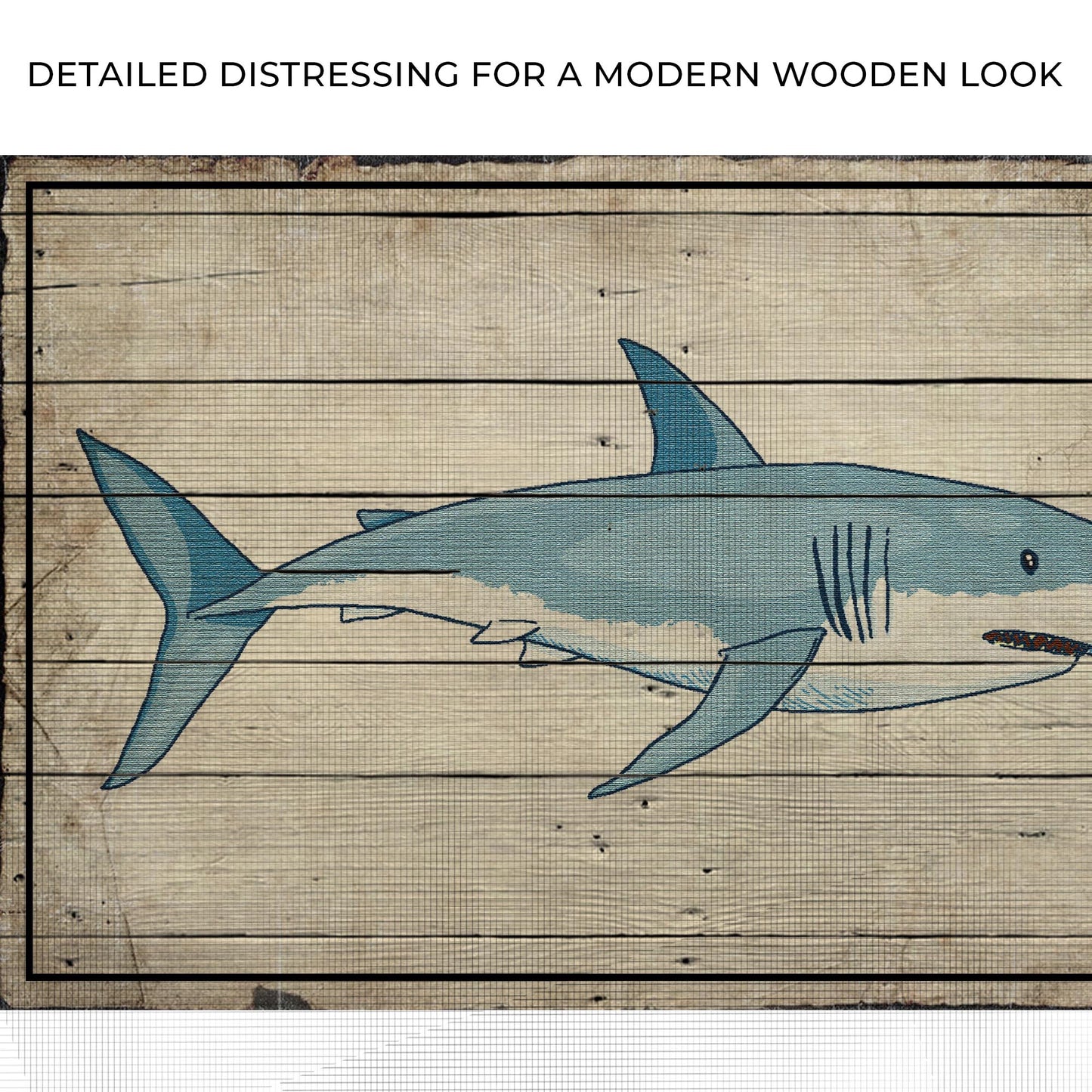 Grey Reef Shark on Wood Canvas Wall Art Zoom - Image by Tailored Canvases