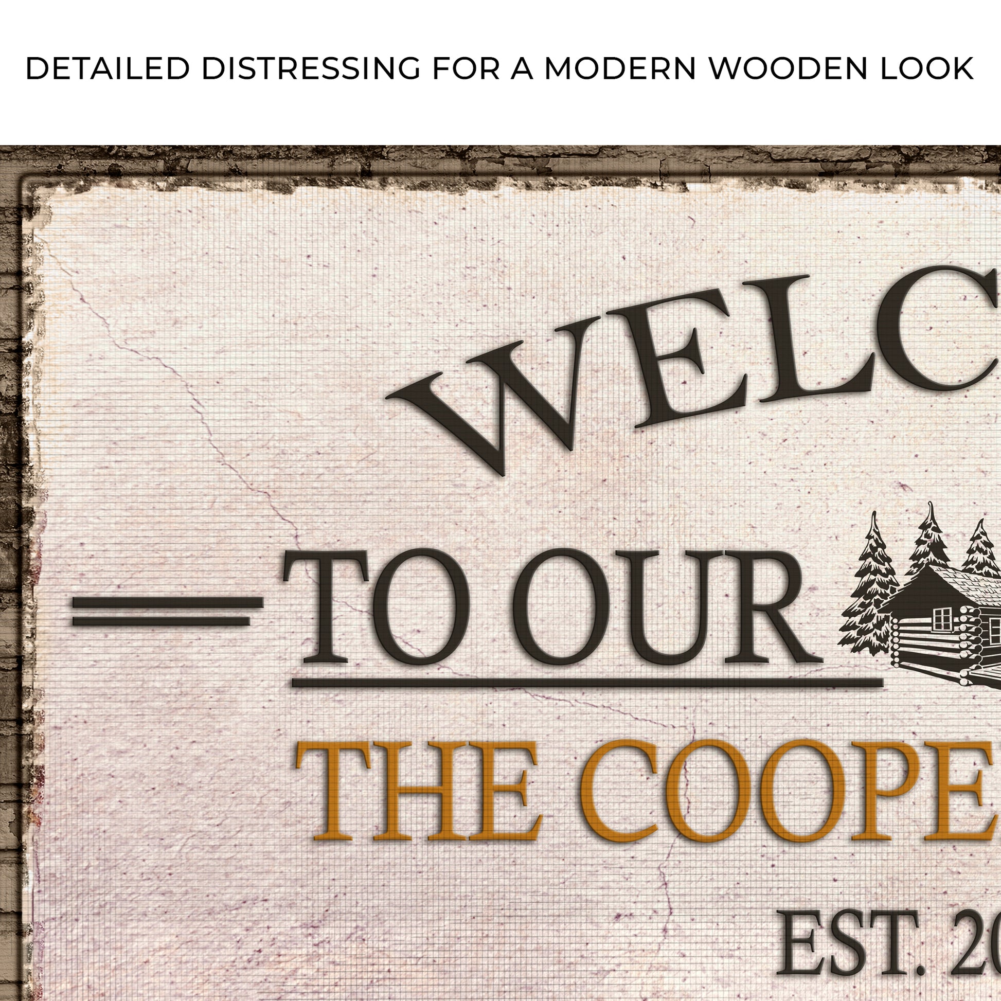 Welcome To Our Cabin Sign Zoom - Image by Tailored Canvases