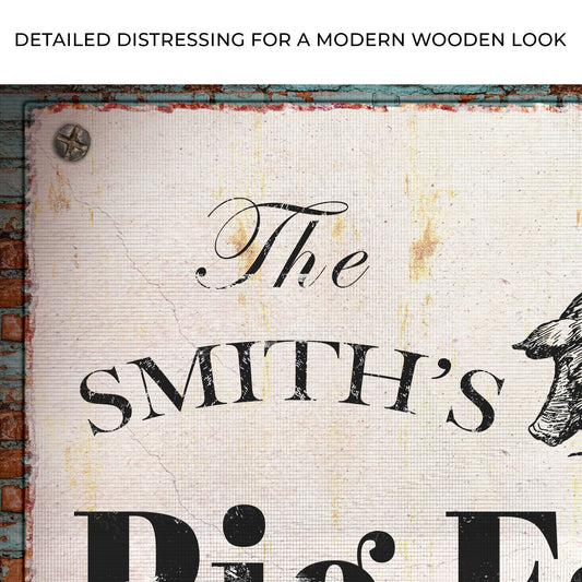 Rustic Pig Farm Sign II Zoom - Image by Tailored Canvases