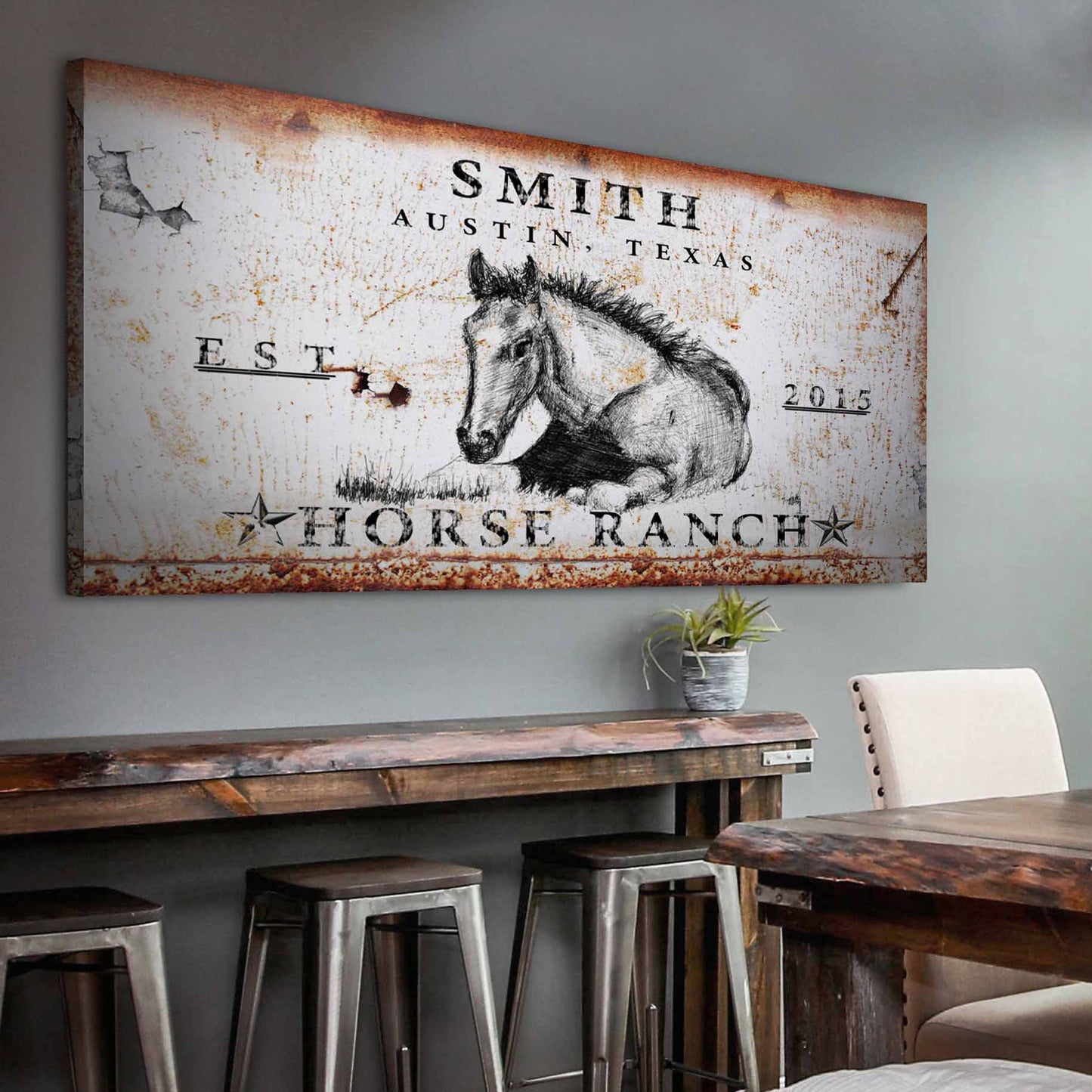 Rustic Horse Ranch Sign (Free Shipping)