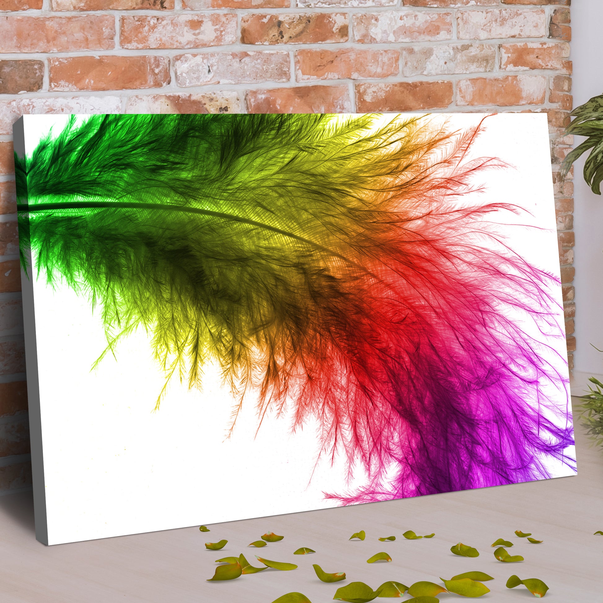 Decor Elements Feather Prismatic Canvas Wall Art Style 2 - Image by Tailored Canvases