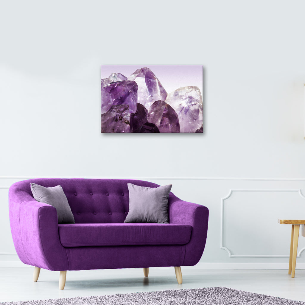 Decor Elements Crystals Amethyst Quartz Cluster Canvas Wall Art by Tailored Canvases