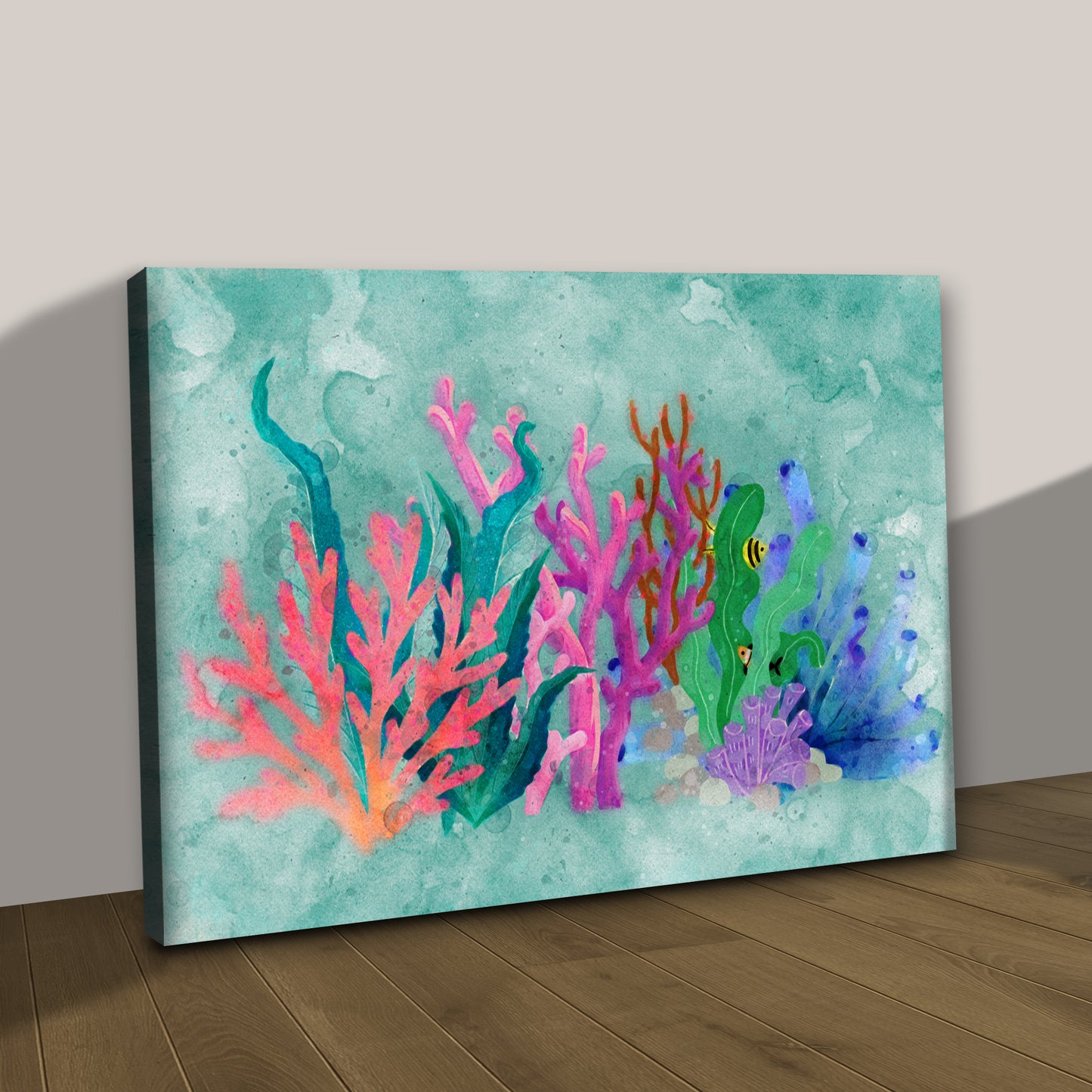 Decor Elements Corals Watercolor Canvas Wall Art Style 2 - Image by Tailored Canvases