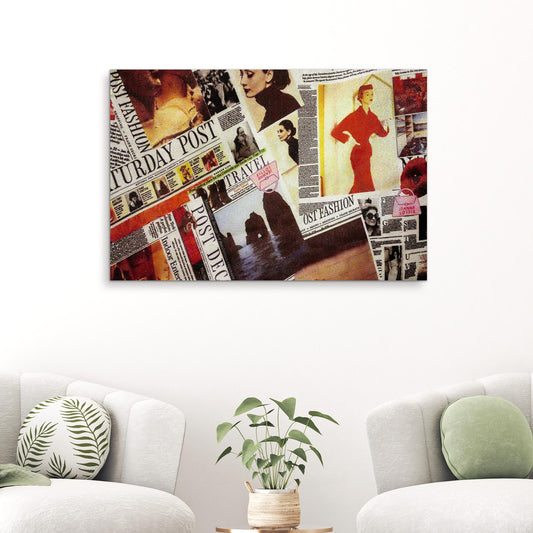 Decor Elements Magazine Pages Vintage Fashion Canvas Wall Art - Image by Tailored Canvases
