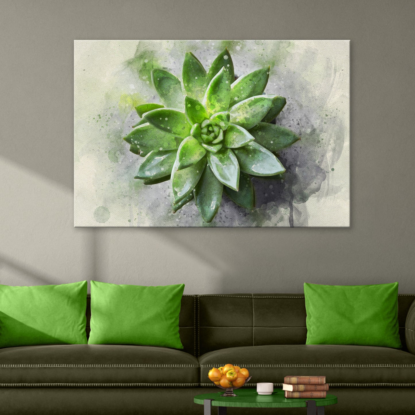 Succulent Pot Stone Canvas Wall Art Style 2 - Image by Tailored Canvases