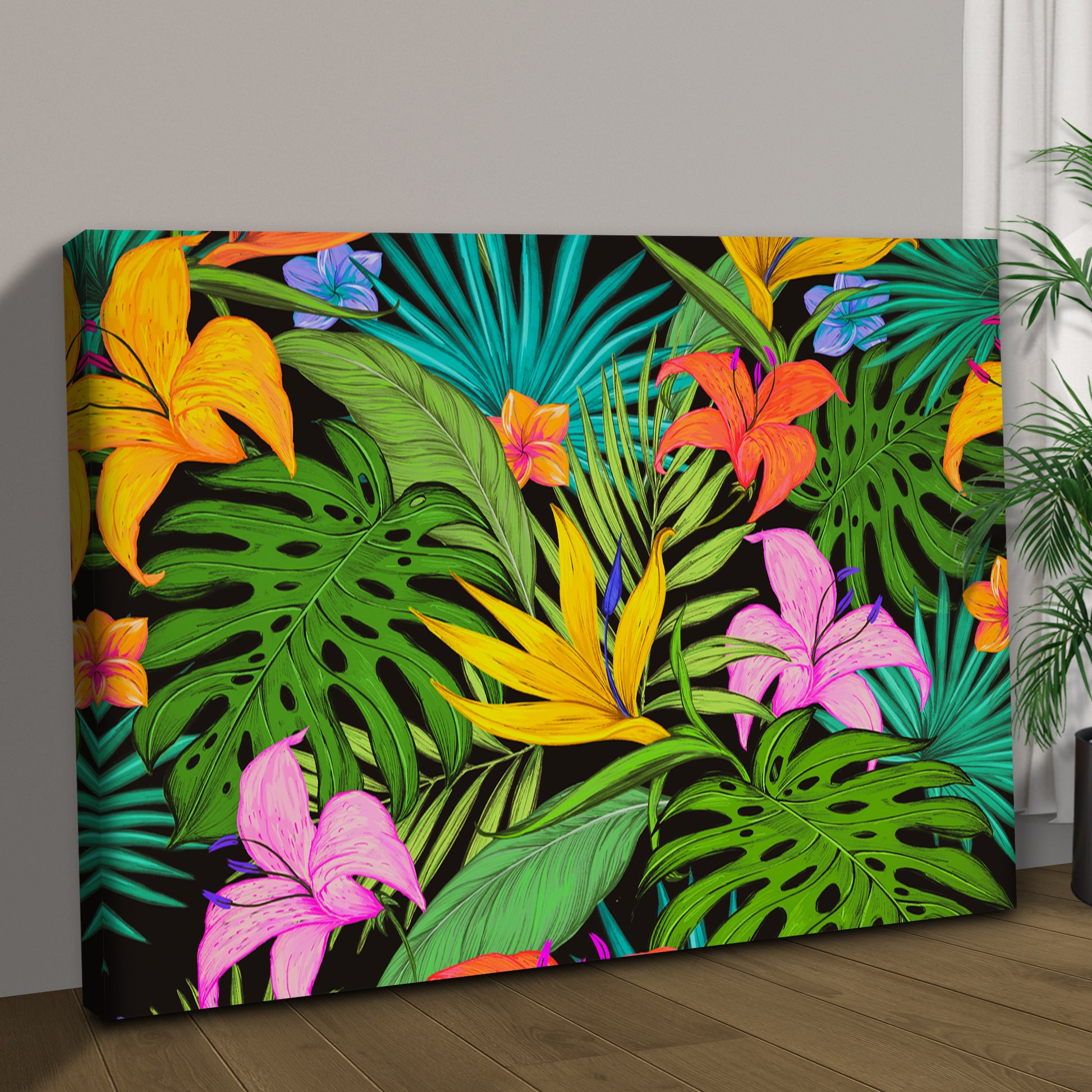 Colorful Tropical Plants Canvas Wall Art Style 1 - Image by Tailored Canvases