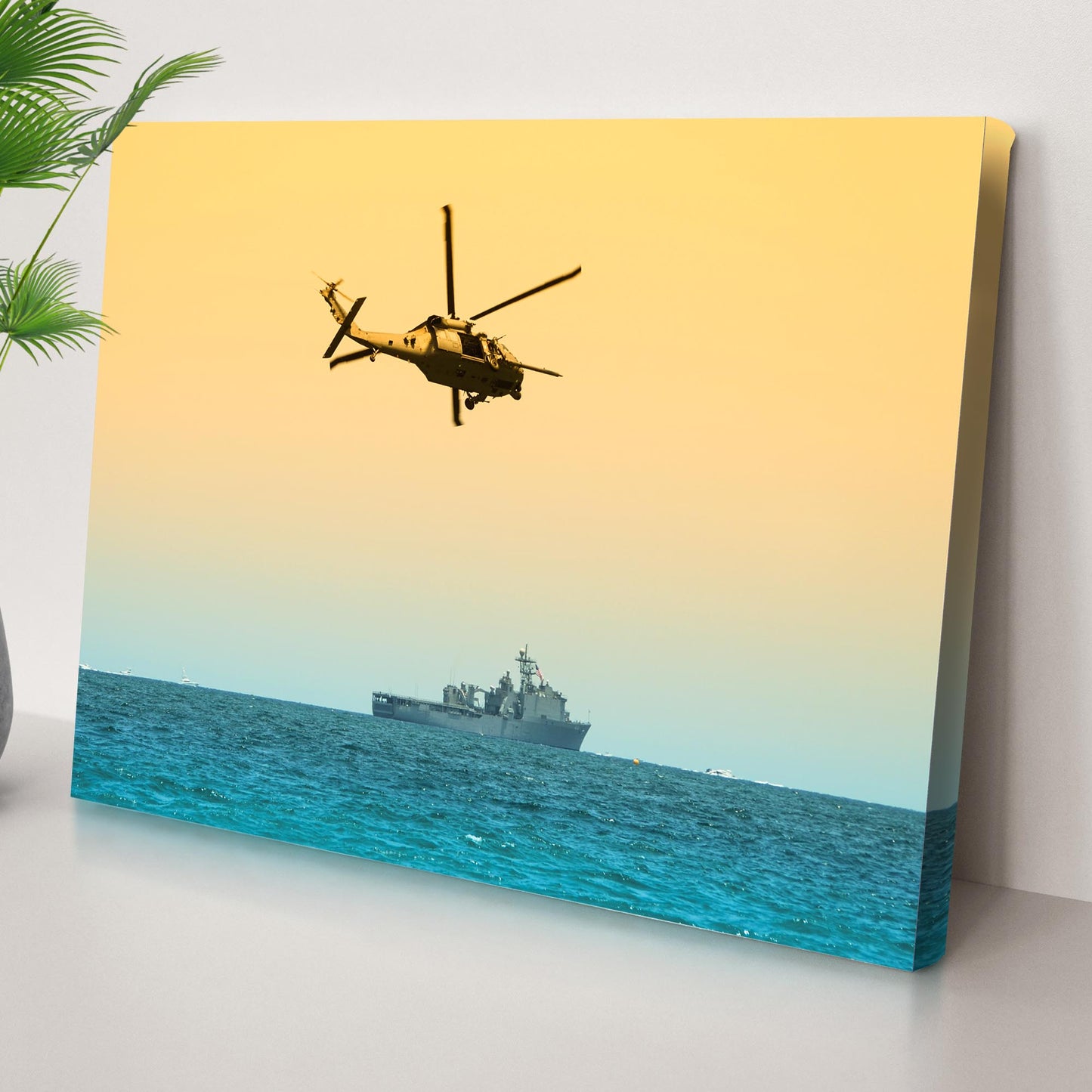 Helicopter Sailboat Canvas Wall Art Style 2 - Image by Tailored Canvases