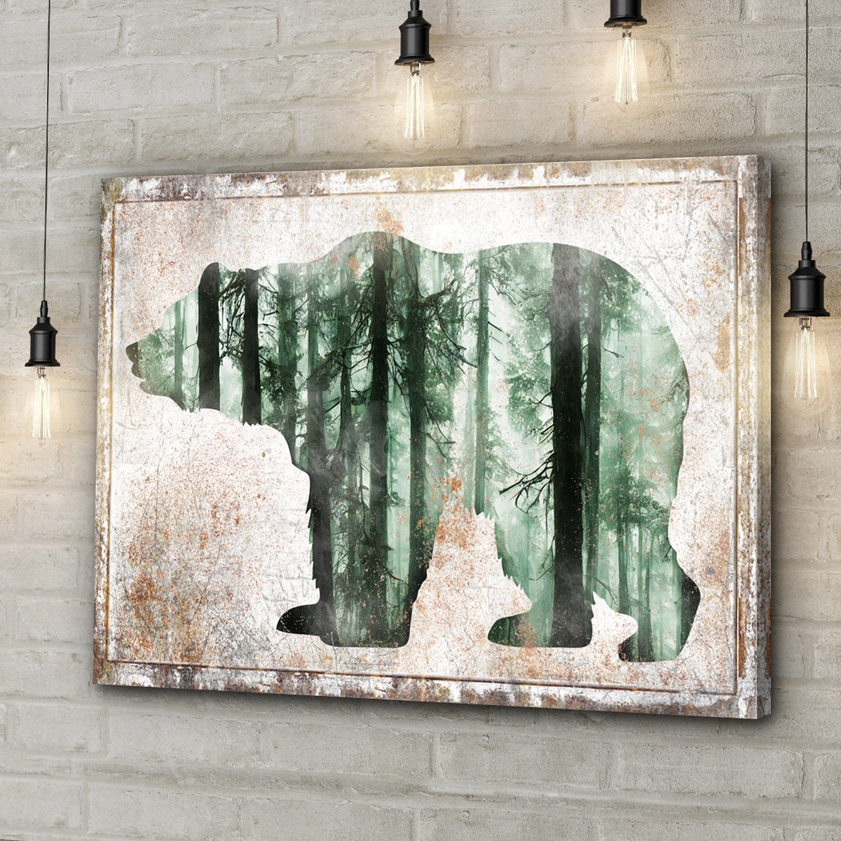 Animals Forest Bear Birch Canvas Wall Art Style 2 - Image by Tailored Canvases