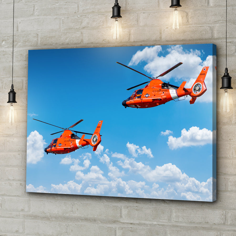 Helicopter Coast Guard HH-65C Dolphin Canvas Wall Art by Tailored Canvases