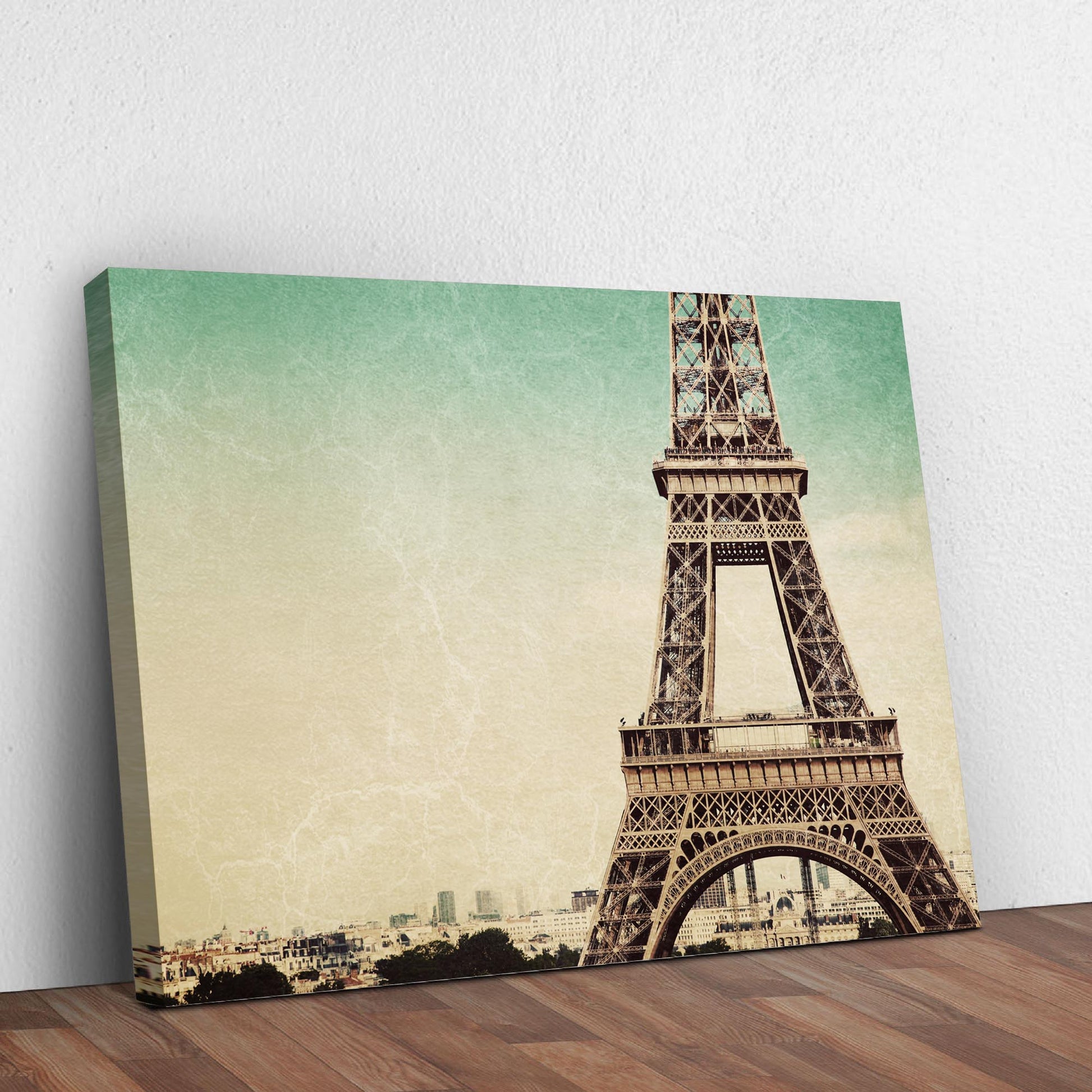 Tower Eiffel Retro Shot Canvas Wall Art Style 2 - Image by Tailored Canvases