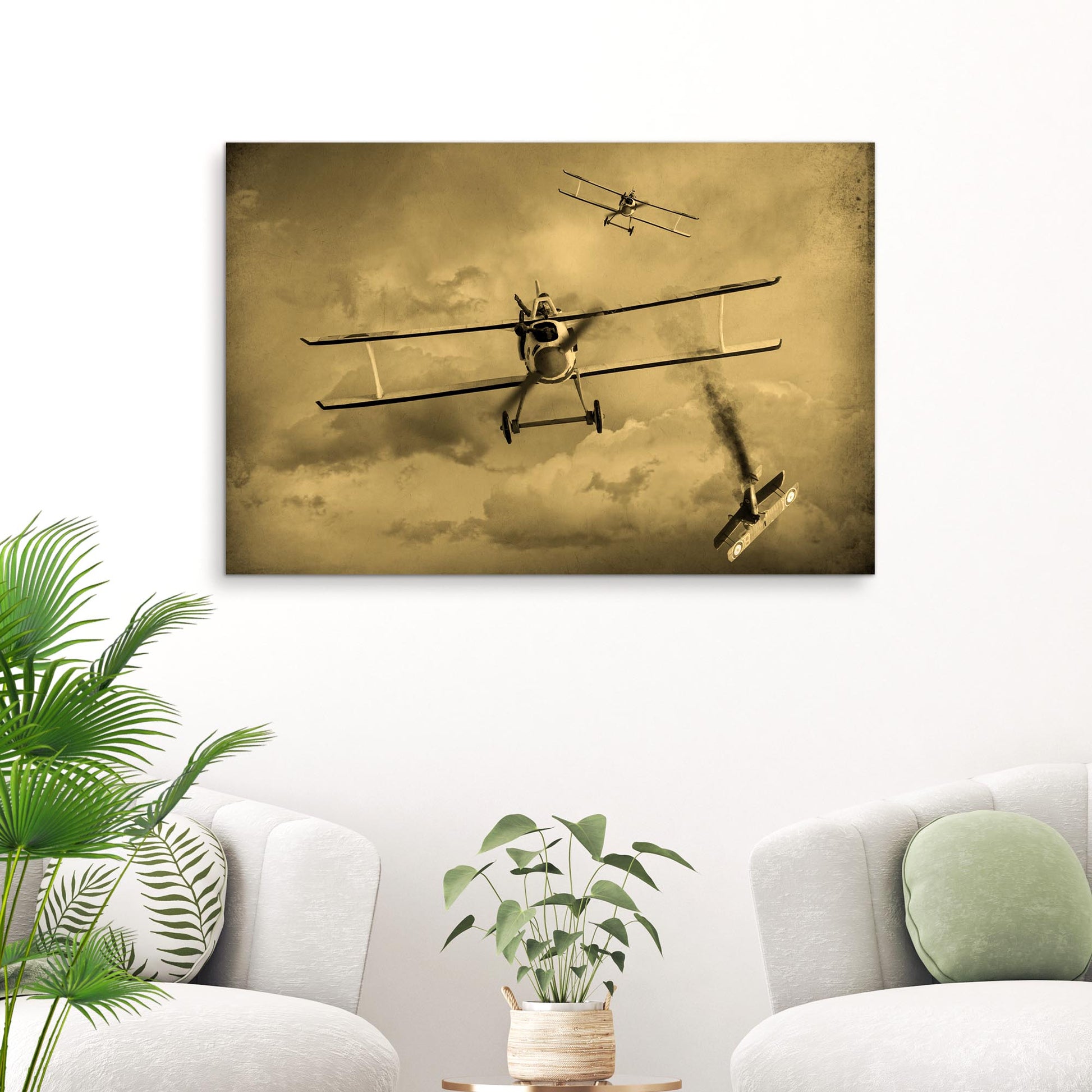 Fighter Plane War Aviation Canvas Wall Art - Image by Tailored Canvases