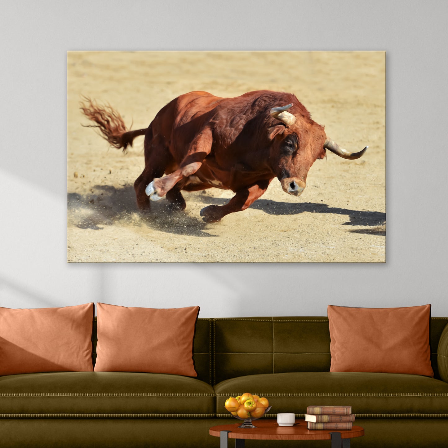 Running Wild Bull Canvas Wall Art - Image by Tailored Canvases