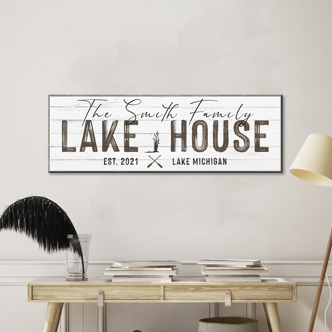 Classic Family Lake House Sign - Image by Tailored Canvases