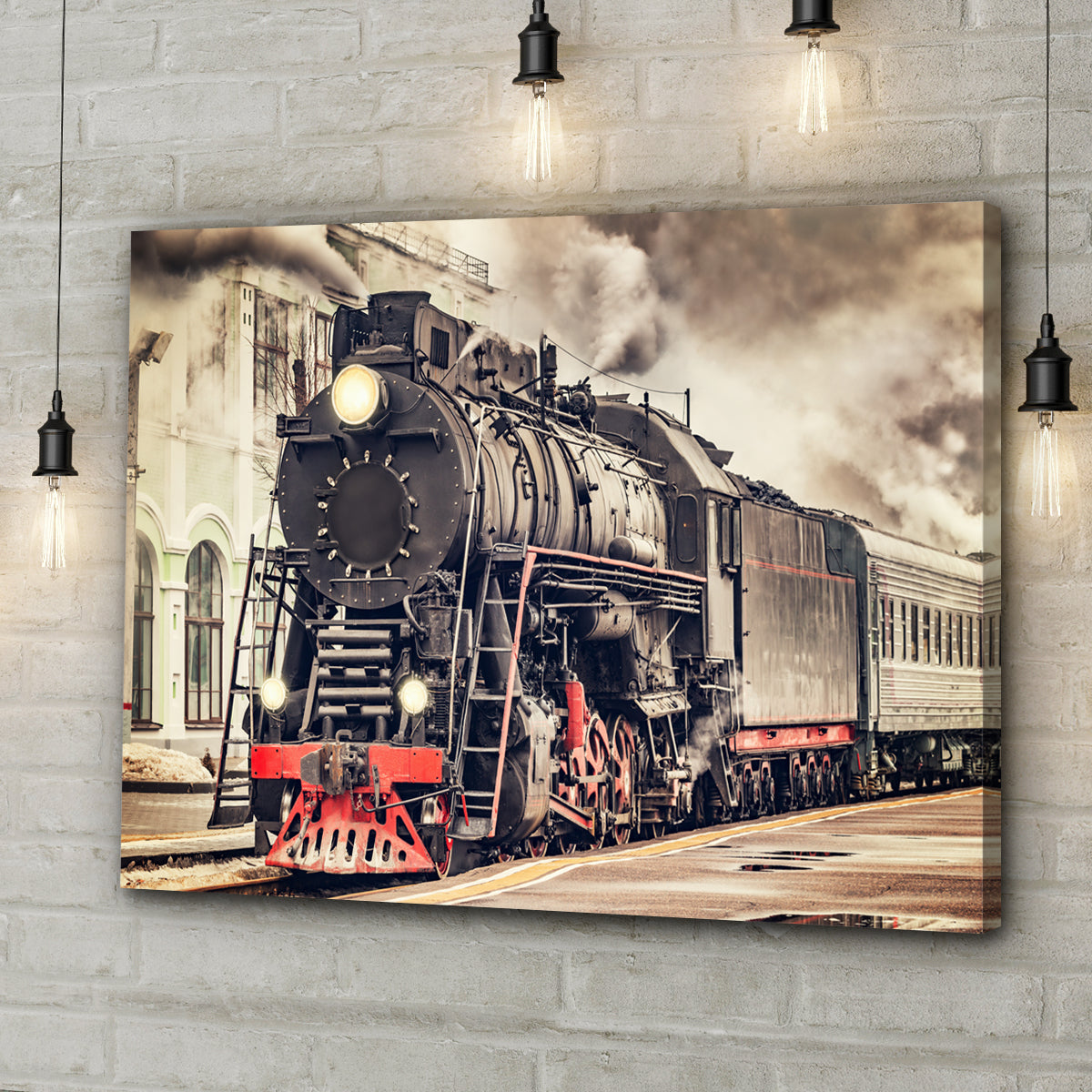 Vintage Train Canvas Wall Art Style 2 - Image by Tailored Canvases