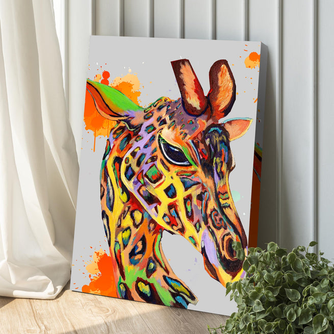 Abstract Watercolor Giraffe Portrait Canvas Wall Art by Tailored Canvases