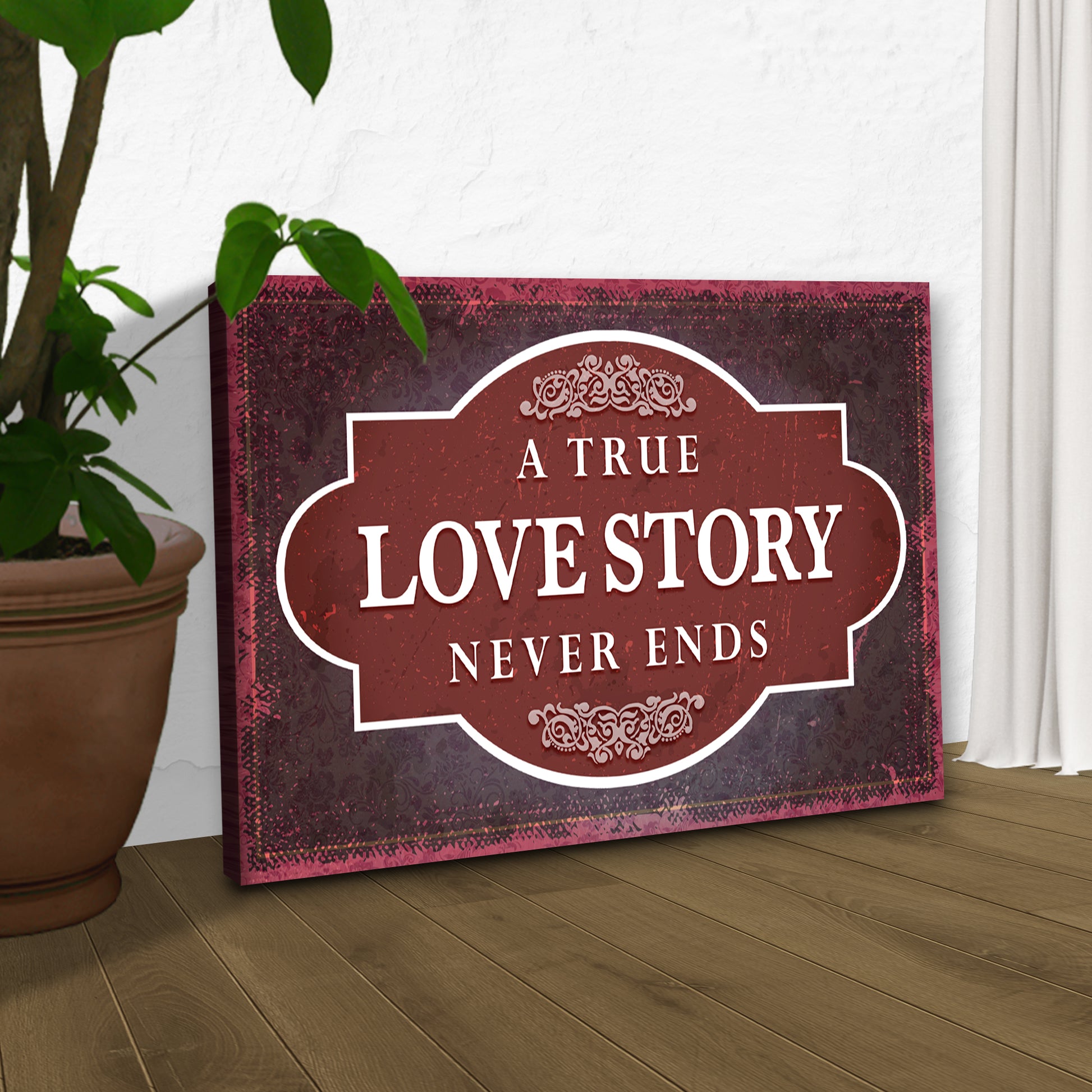 Valentine True Love Story Sign Style 2 - Image by Tailored Canvases
