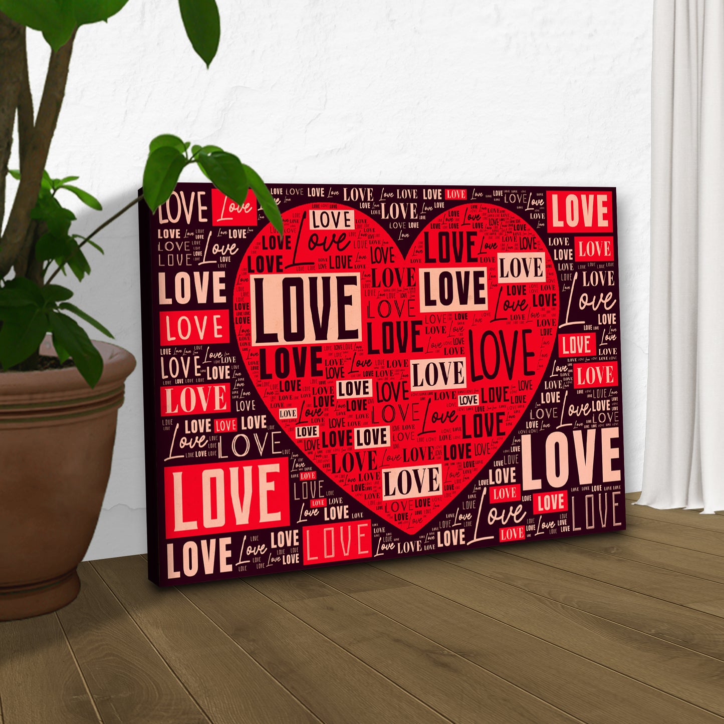 Valentine Collage Love Typography Sign Style 2 - Image by Tailored Canvases