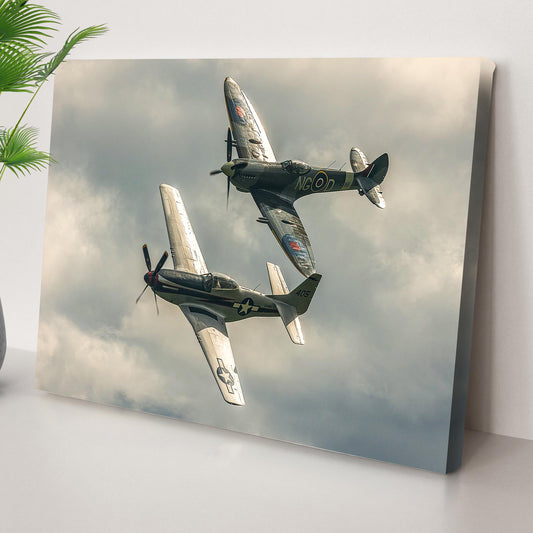Fighter Plane P-51 Mustang Canvas Wall Art Style 2 - Image by Tailored Canvases
