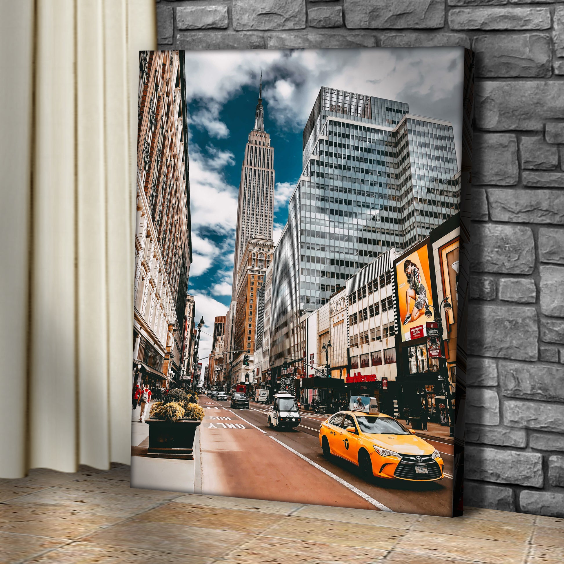 Along The Street Of New York City Canvas Wall Art Style 1 - Image by Tailored Canvases