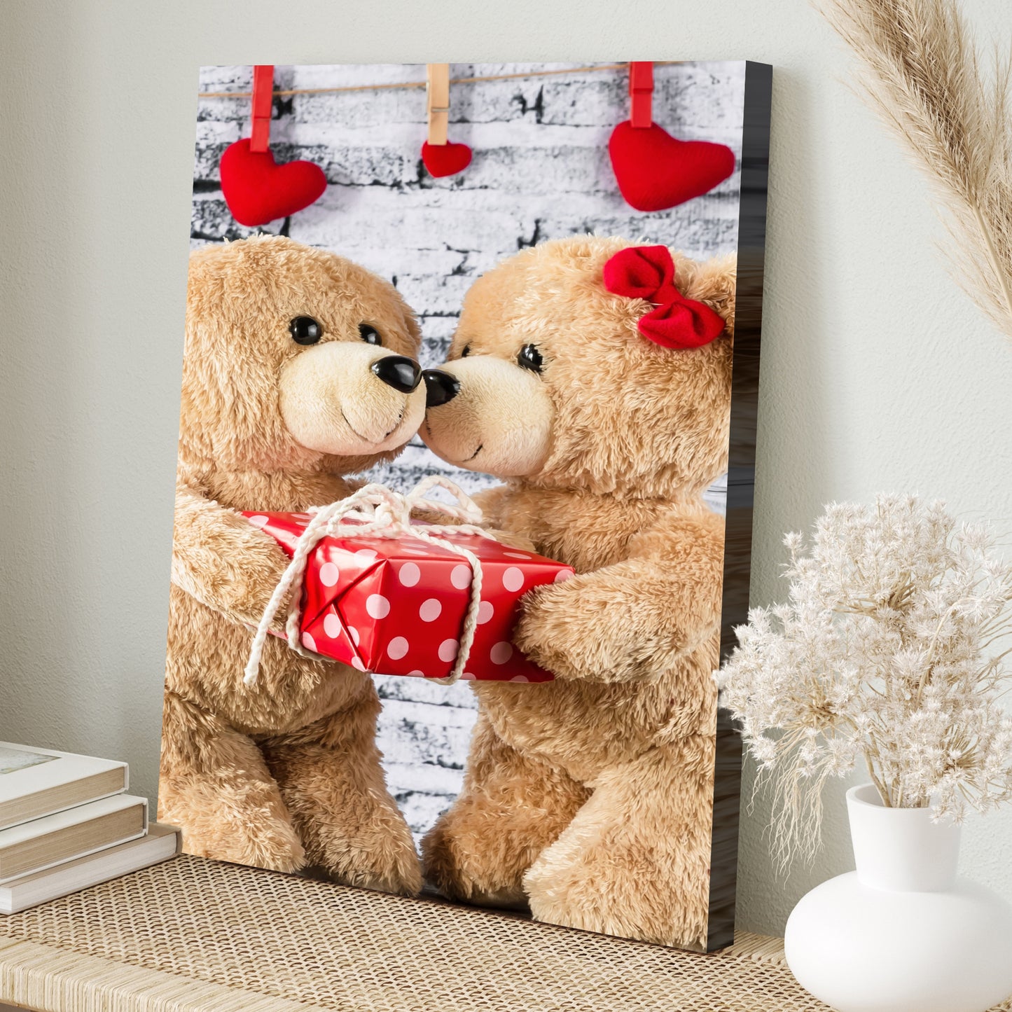 Valentine Teddy Bears Canvas Wall Art Style 2 - Image by Tailored Canvases