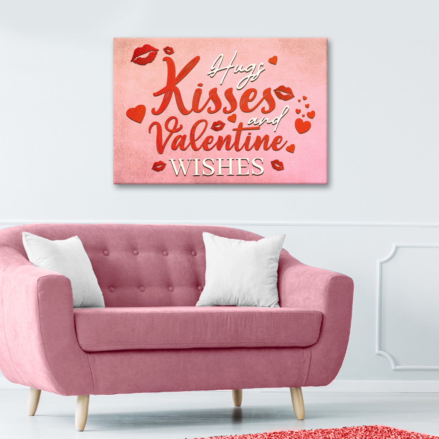Hugs Kisses and Valentine Wishes Sign - Image by Tailored Canvases