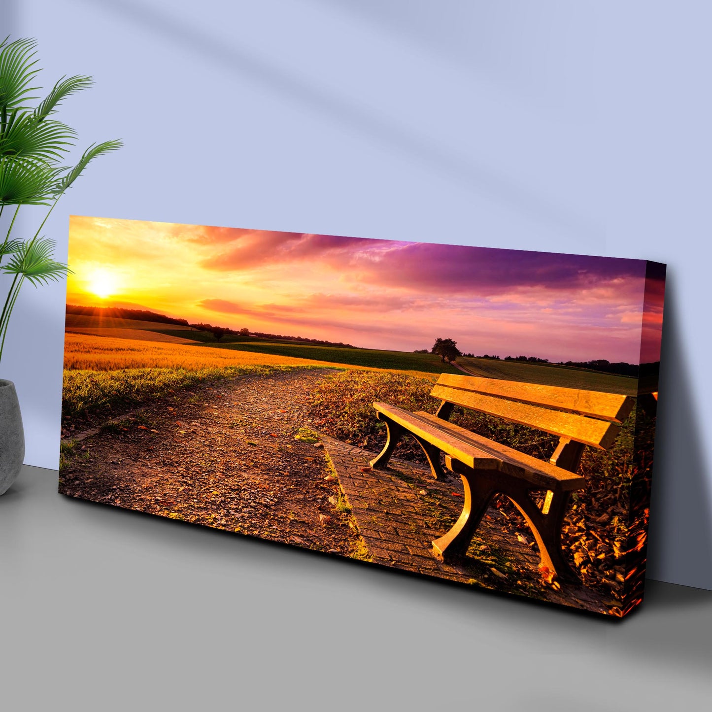 Idyllic Sunset Field Canvas Wall Art Style 1 - Image by Tailored Canvases