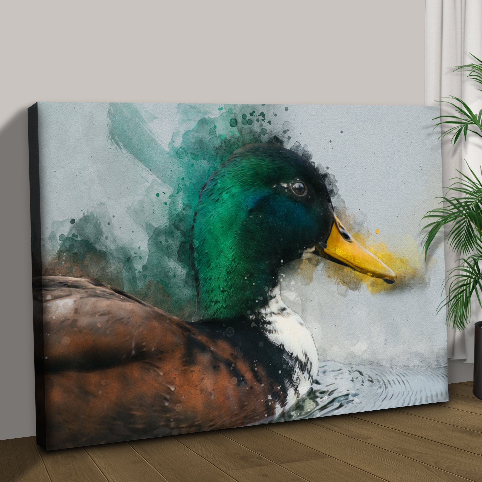 Duck Watercolor Canvas Wall Art Style 2 - Image by Tailored Canvases