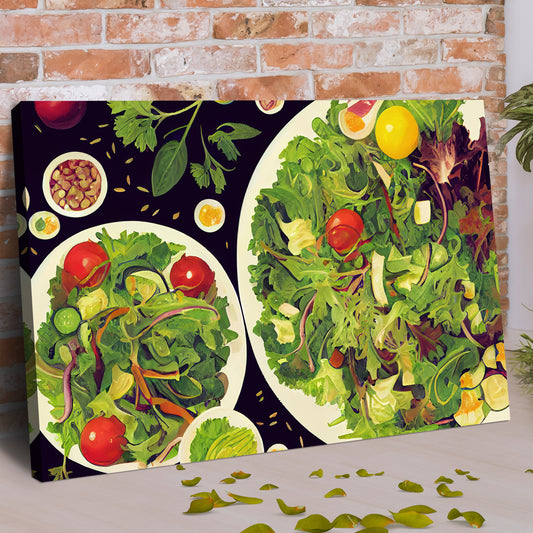 Food Vegetables Garden Salad Painting Canvas Wall Art